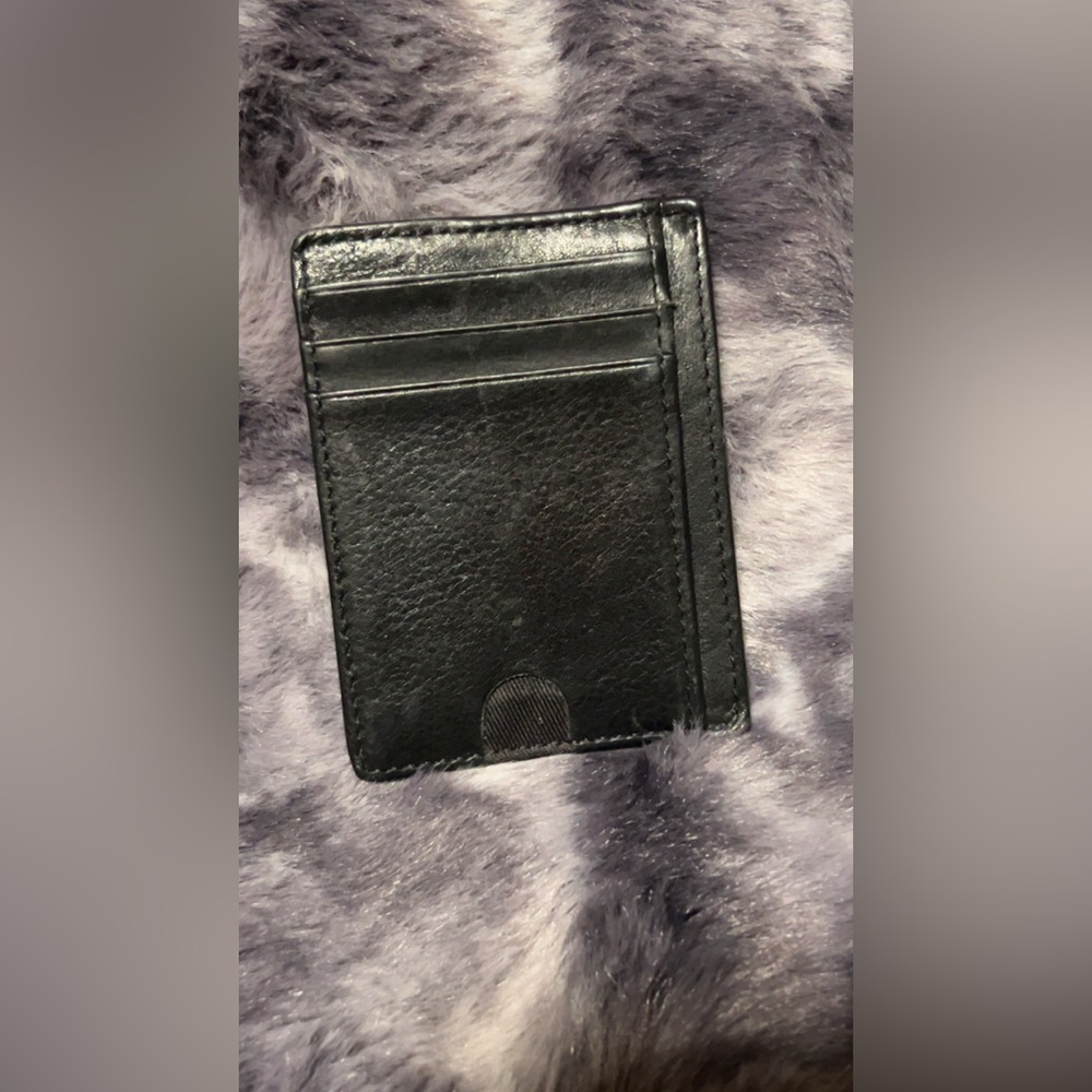 Sleek Black Leather Card Holder